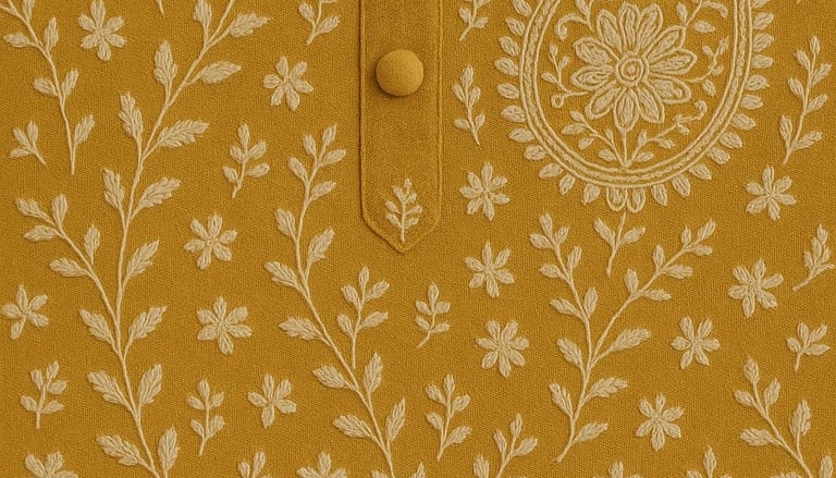 a yellow and white paisley paisley design on a yellow background