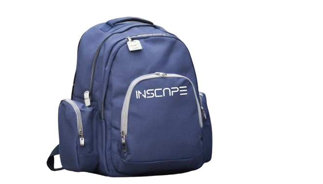 a bulky school bags in light purple color, with white zippers