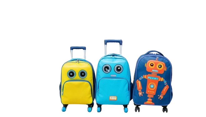 a school bags with trolley and wheel