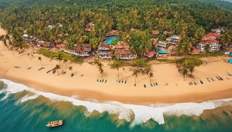 goa image with beach and coconut tree