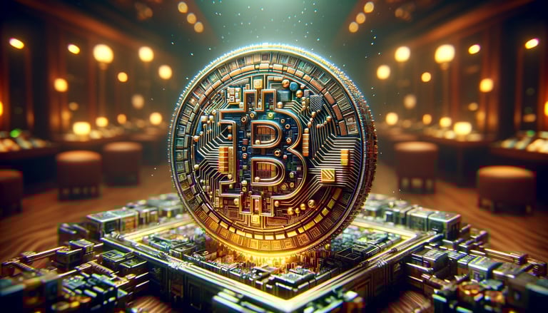 Pièce Bitcoin haute définition.