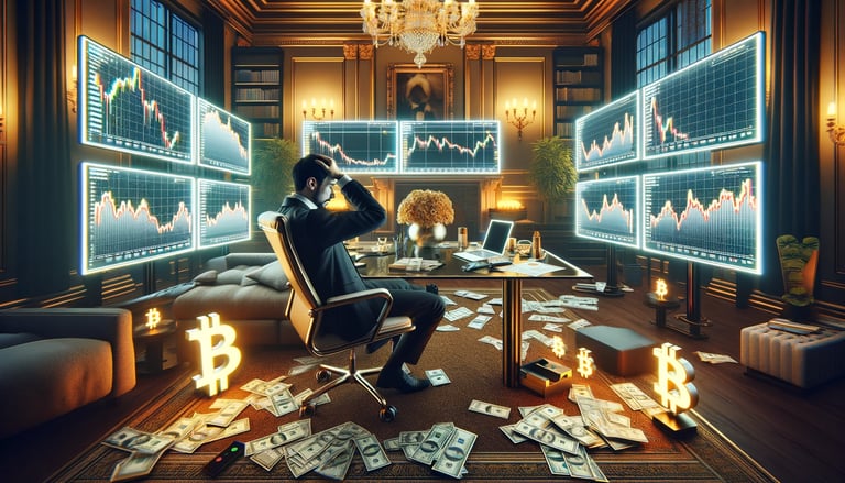 Investisseur qui perd de l'argent sur les cryptomonnaies