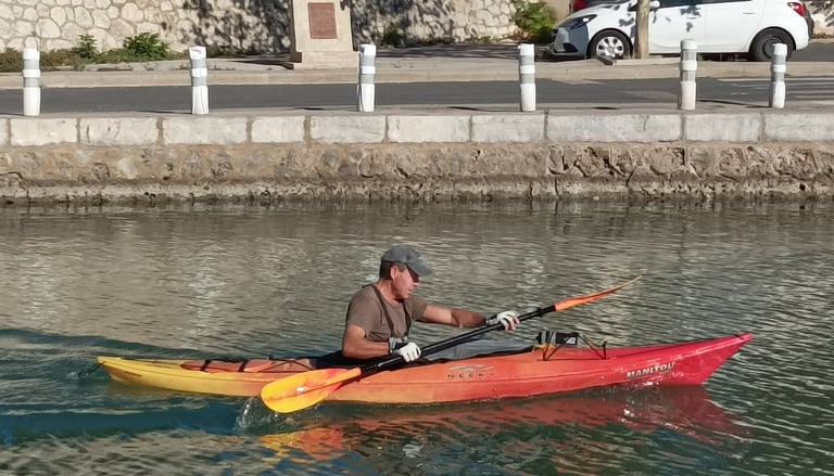 A lone canoeist