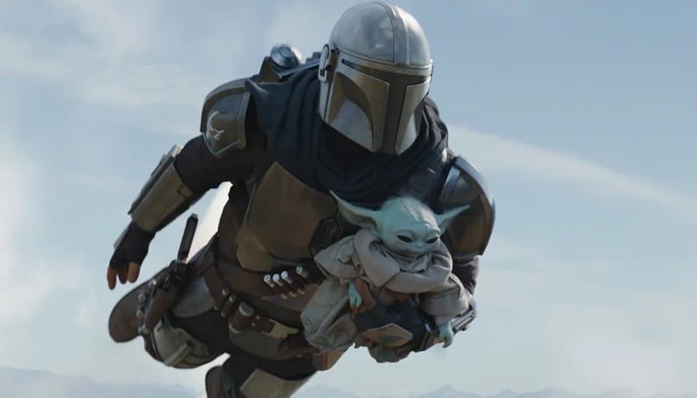 The Mandalorian and Grogu take flight
