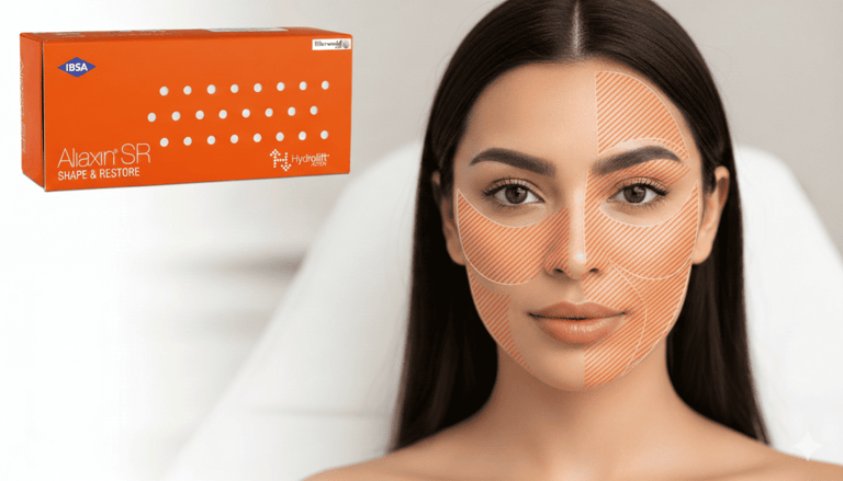 zonas de apliación ácido hialuronico Aliaxin SR en modelo mexicana