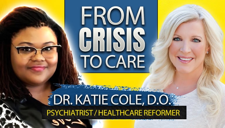a woman with glasses and a yellow background with a yellow background and a photo of Dr. Cole D.O