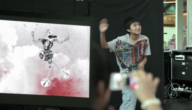 fed square and world science festival project, using motion capture driven animation