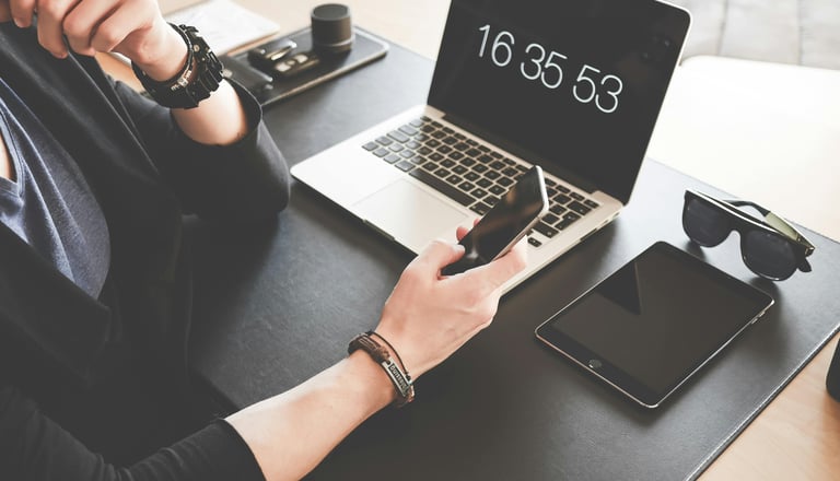 Working perspective with smartphone, pc and tablet