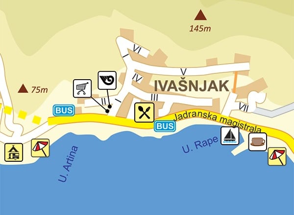 This image shows a drawing of a part of Lokva Rogoznica called Ivasnjak.