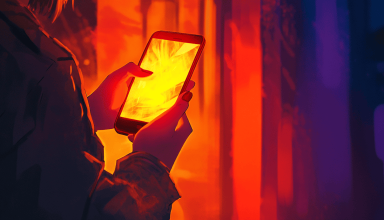 a person holding a cell phone in their hand