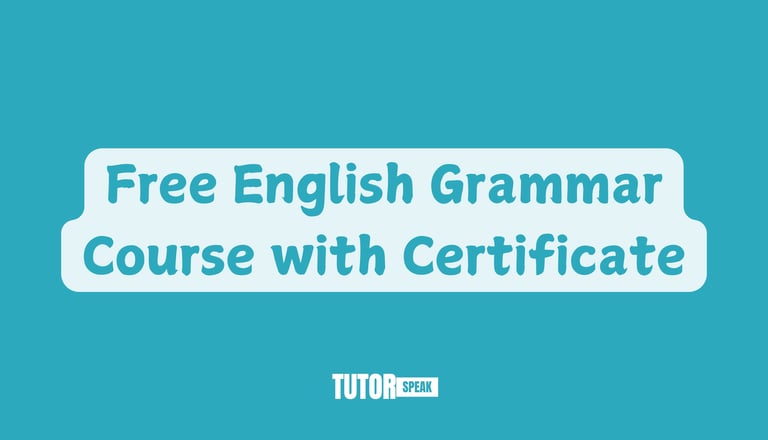 Free English Grammar Course with Certificate