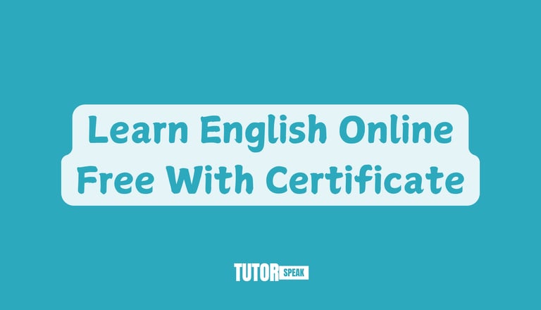 Learn English Online Free With Certificate