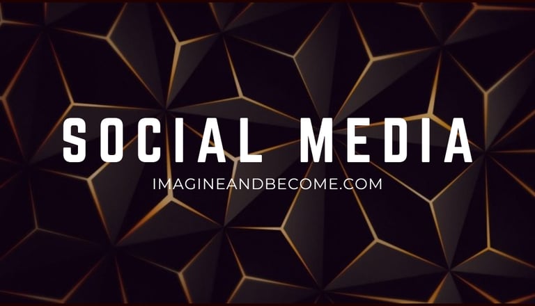 a black and gold social media logo with the words social media