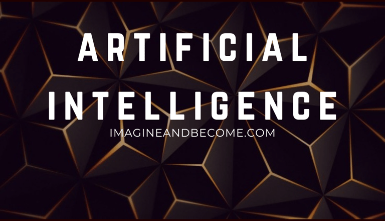 a black and white photo of a black and gold background with the words artificial intelligence