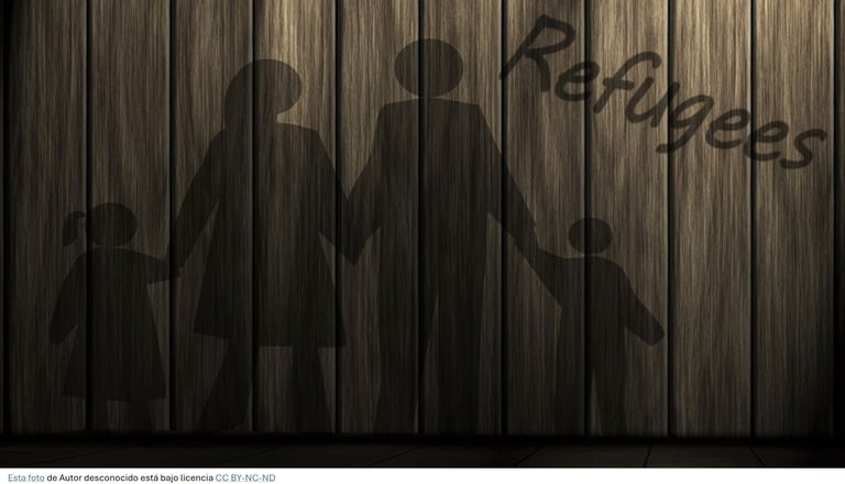 imagen que representa a migrantes refugiados