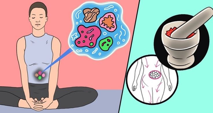 a woman sitting on a yoga mat and images displaying how exercise/nutrition can help reduce belly fat