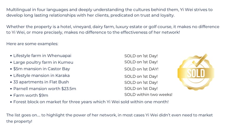 Examples of Yi Wei Tang's exceptional track record