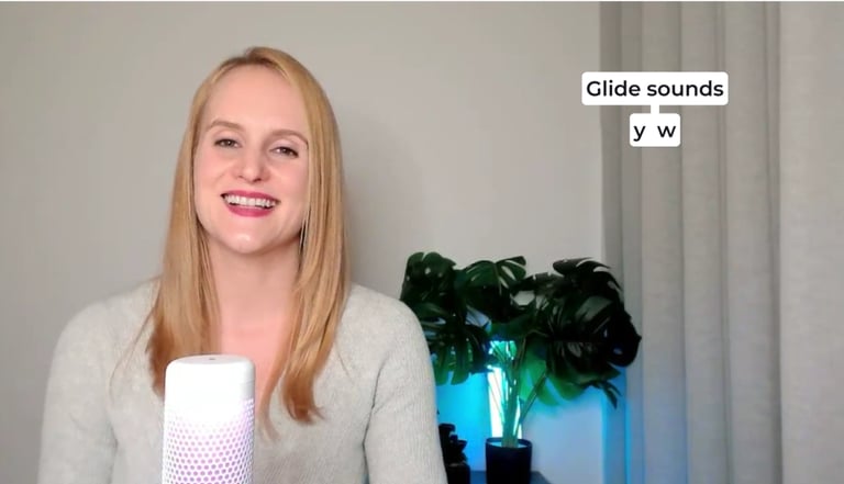 Jules demonstrating sounds for Australian accent training