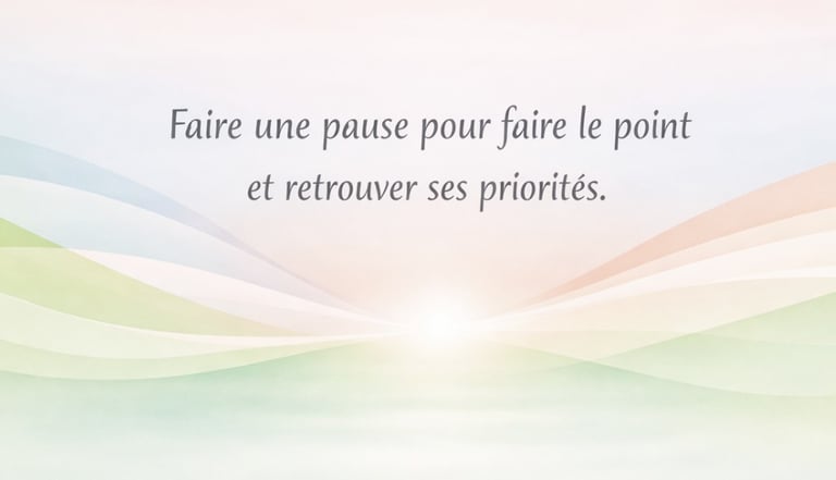 image pastel  proposant de faire une pause  pour faire le point et centrer sur ses priorités 