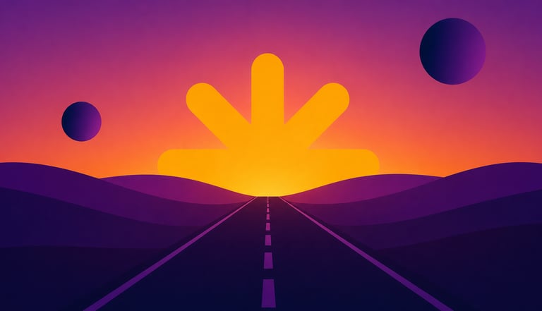 sunset dorovia roads purple planets