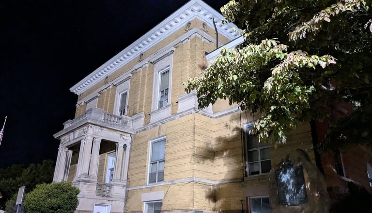 Museum building pictured at night.