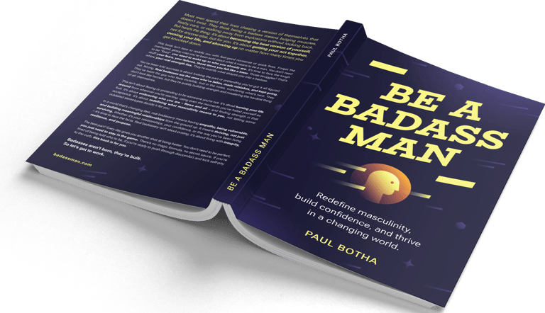 Be a Badass Man paperback book mockup cover view
