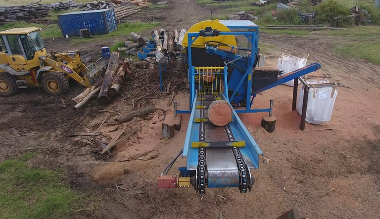 Saw elevator moving wood