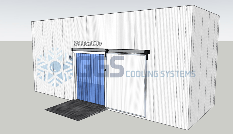 3D drawing of cold room and freezer room