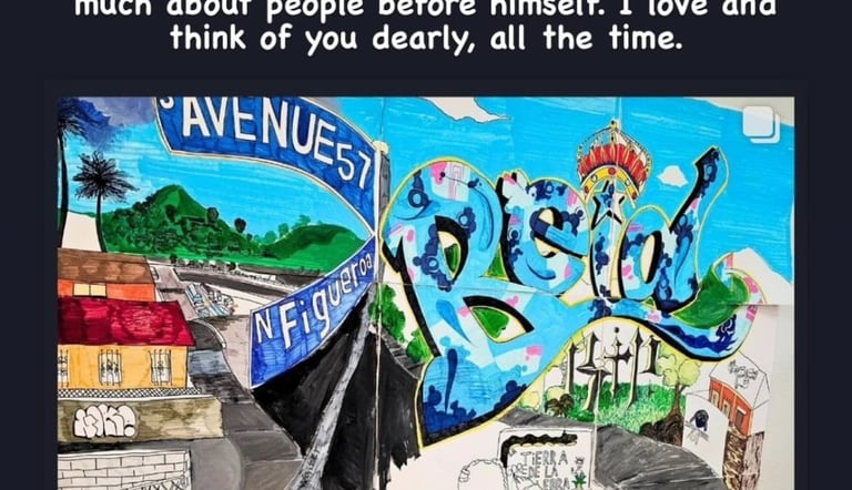 a mural in process in wellness room