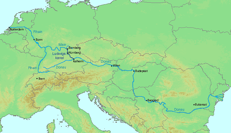 Rhine Danube river trade route