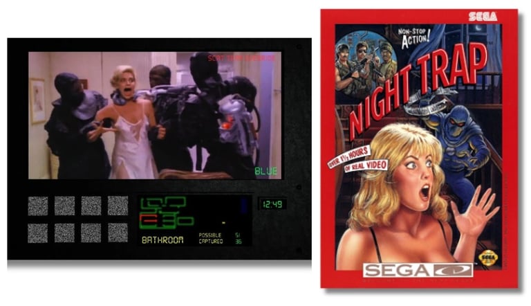 Night Trap é um filme estilo de terror trash do fim dos anos 1980, interativo de 1992