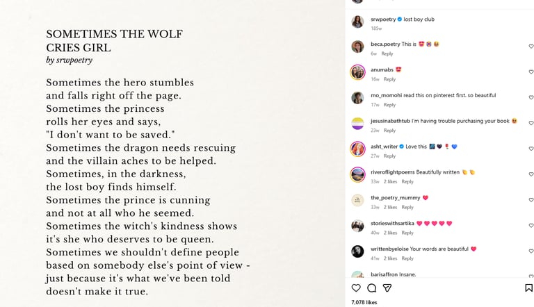 A Poem that has stuck with me since I saw it. Linked, will you to the author's Insta.