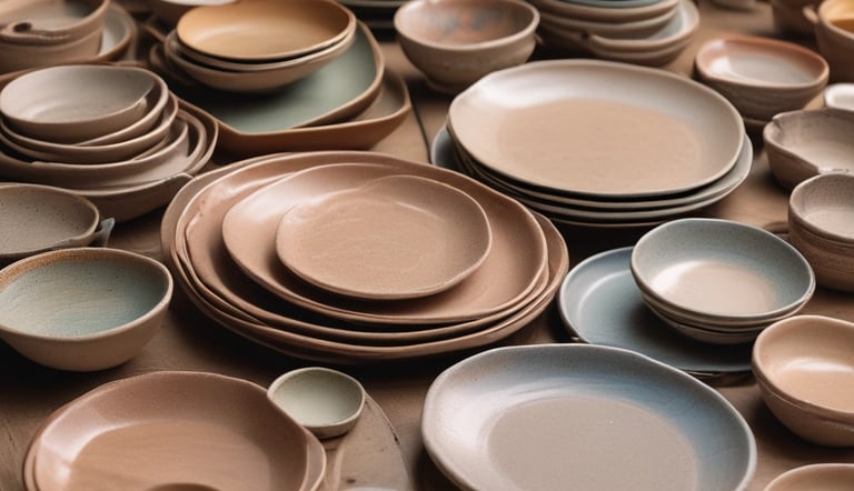 A collection of artisan mugs, each with distinct glazes.