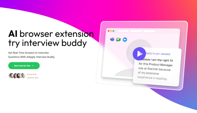 Image with an AI browser extension try interview buddy