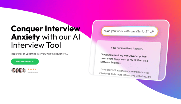 Image with the text conquer Interview Anxiety with our AI Interview Tool