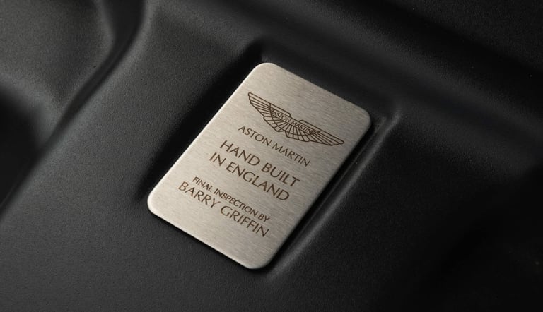 Aston Martin hand built emblem