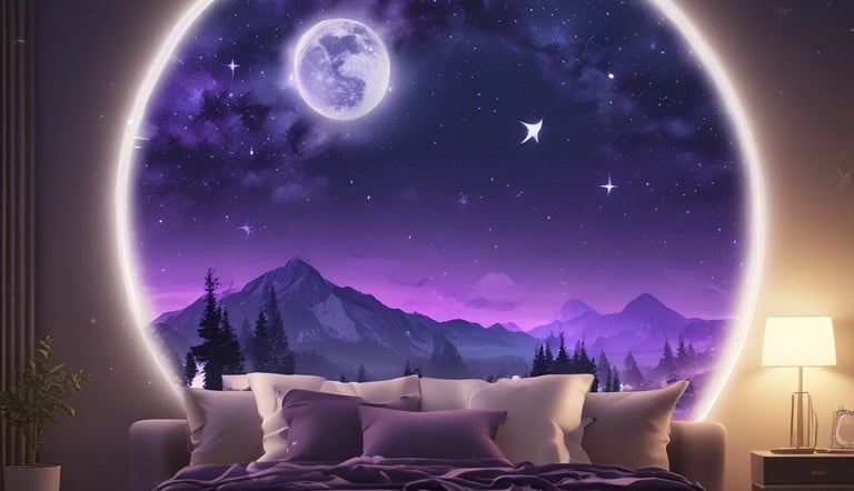 A night sky filled with twinkling stars over a calm sea.