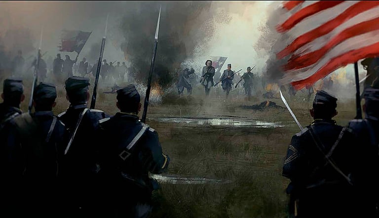 watercolor civil war imagery