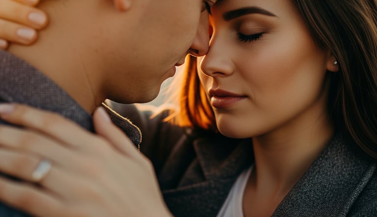 two people very close to each other showing emotionally attached