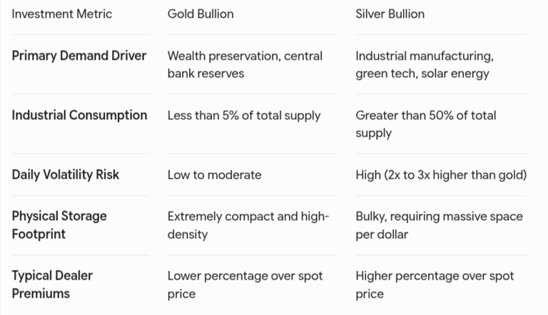 Investing in gold or silver chart