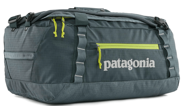 a large duffel bag with a logo on it