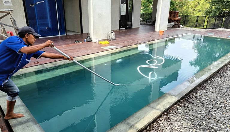Perawatan kolam renang oleh tim dayanapool
