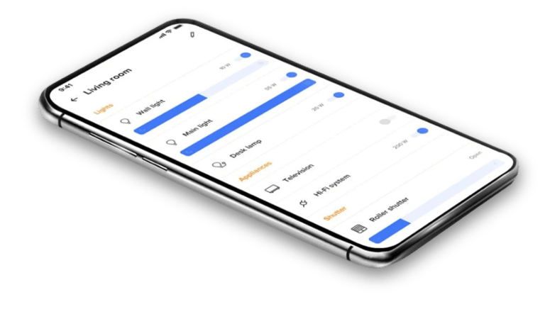 iPhone on Home + Control App showing electrical usage among multiple appliances