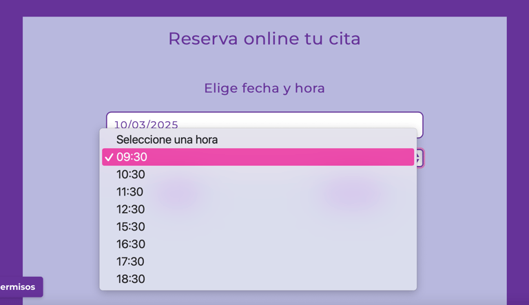 Paso 5. Selección de la hora