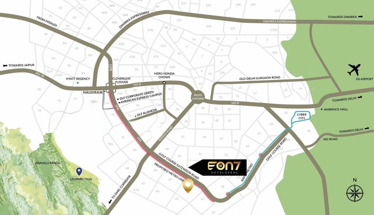 google map image of sector 62 eon7 developer project 