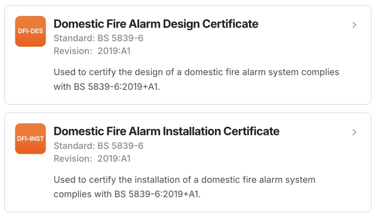 Domestic Fire Alarm Design and Installation certificates Preview