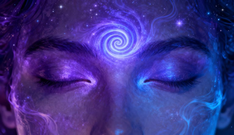 Third eye chakra visualization for intuition and spiritual awareness activation