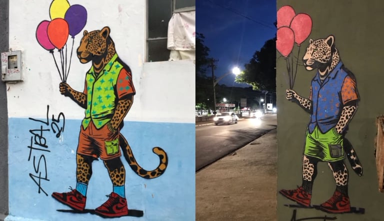Intervenção urbana do artista visual Sérgio Astral.