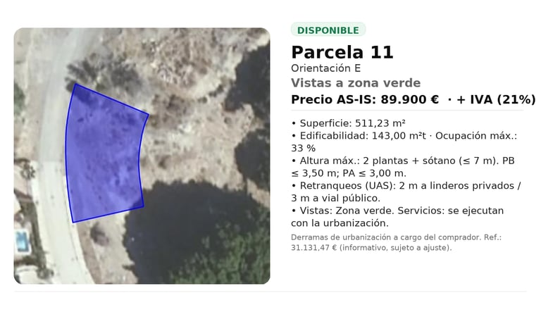Ficha parcela 11 Terrazas de la Exótica