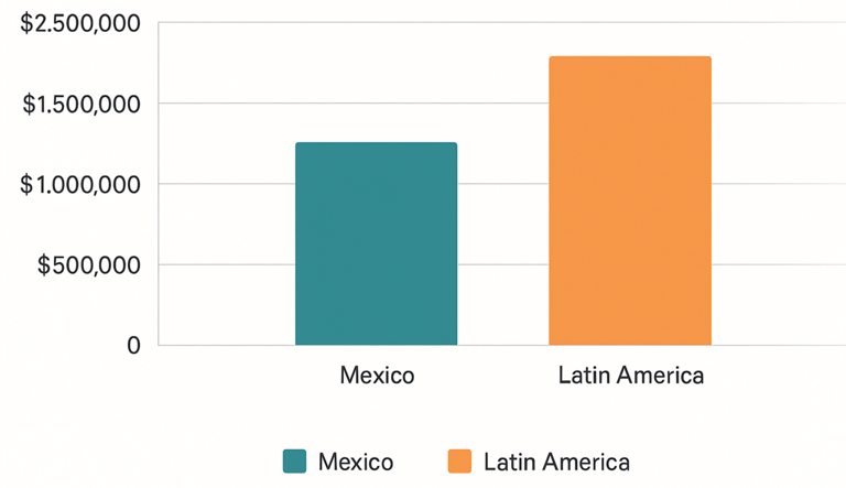 Precios promedio de aeronaves mas vendidas grafica